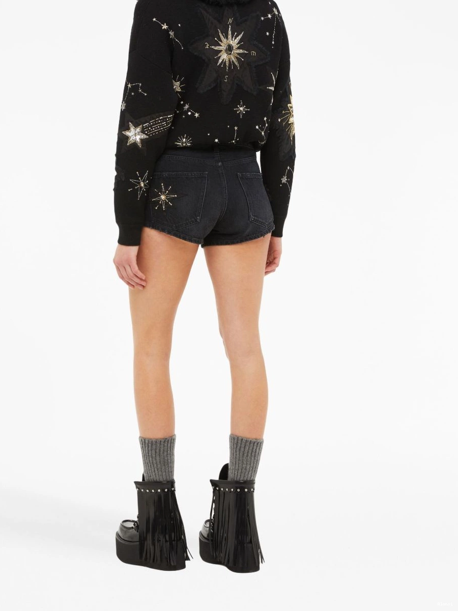 Affordable denim Alanui shorts The Women Wandering Star 0702